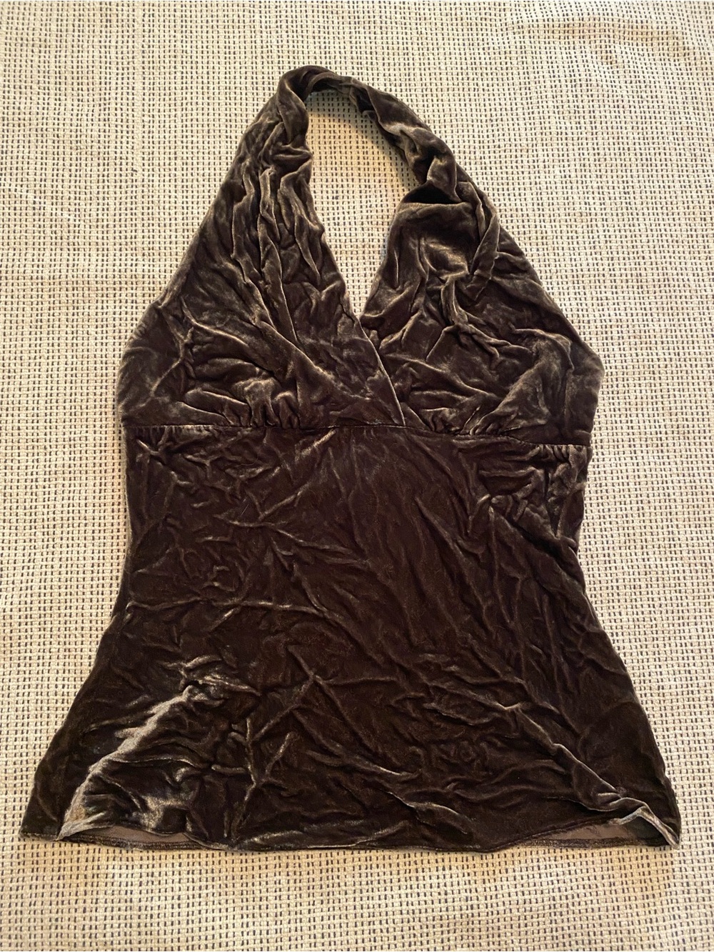 Velvet Halter Camisole in Dark Brown